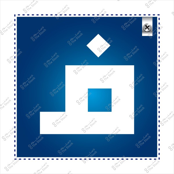 شعار على شكل حرف "ن" في اللغة العربية داخل مربع أزرق