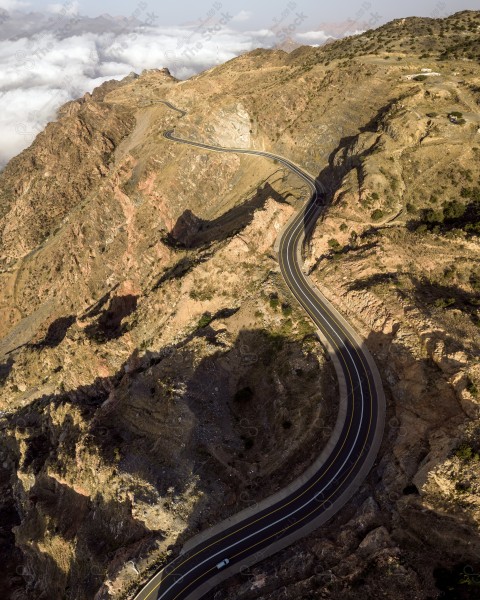 Aerial photo of Muhamadiya Road, Alshafa, Taif