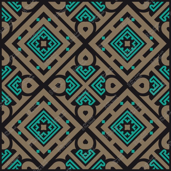 نمط هندسي متكرر باللونين البيج والأزرق السماوي بتصميم ماسي.