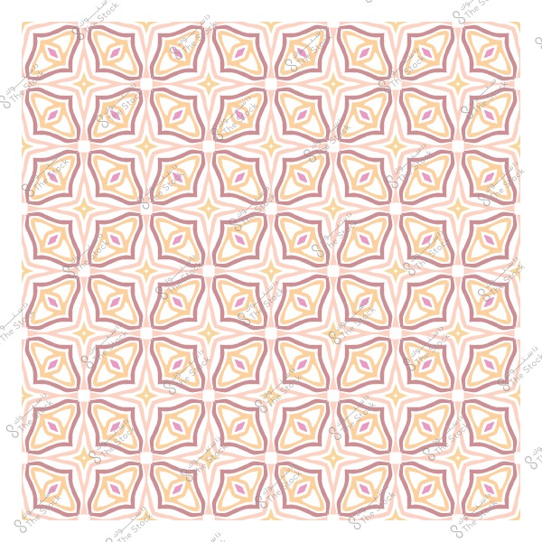 نمط هندسي ملون بتدرجات من اللون الوردي والبيج مكرر على شبكة.