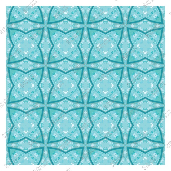 نمط هندسي بزخارف متكررة باللونين الأزرق والأخضر يشبه البلاط التقليدي.