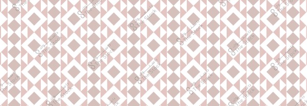 Geometric pattern consisting of diamond and triangle shapes in light pink and white, arranged in a consistent repeat to create an interlocking design. The design covers the entire background, offering a modern and minimalist feel.