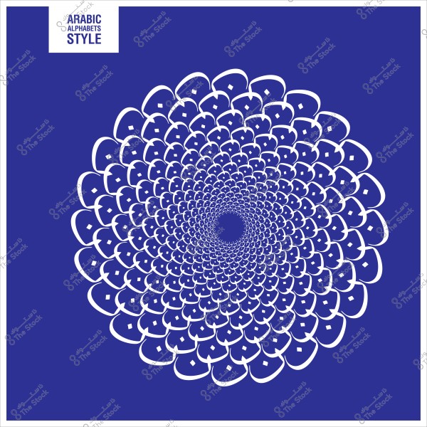 Decorative pattern in Arabic alphabet style on a blue background