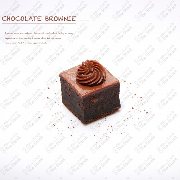 Brownie cake cut out on a white background, food, sweets and sugars.