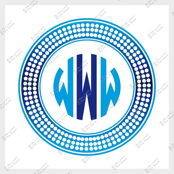 شعار يتضمن الأحرف \"WWW\" باللون الأزرق داخل دائرة تحتوي على نمط من النقاط البيضاء والزرقاء.