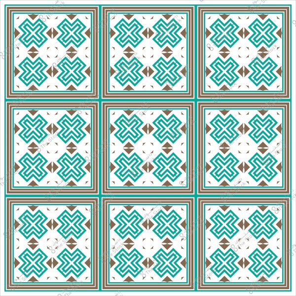 نمط هندسي مكون من مربعات مكررة باللونين الأزرق والأبيض مع تفاصيل بنية.