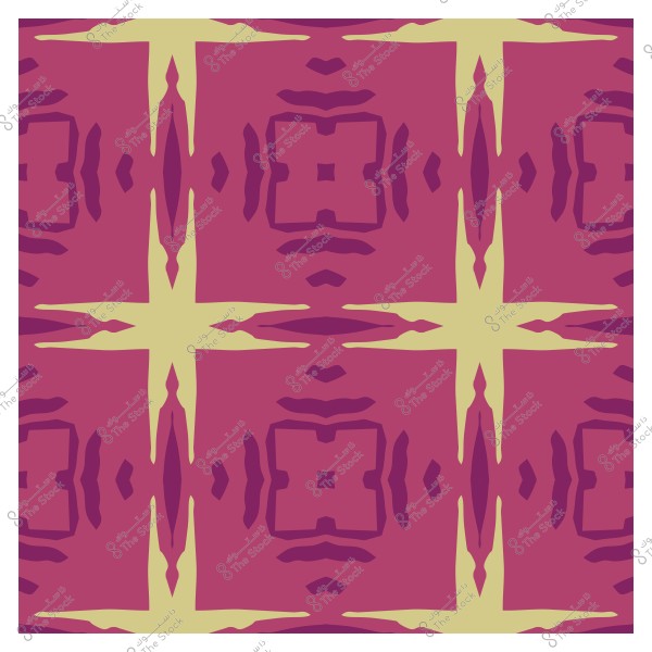 نمط تجريدي متماثل بألوان بنفسجية وزيتونية.