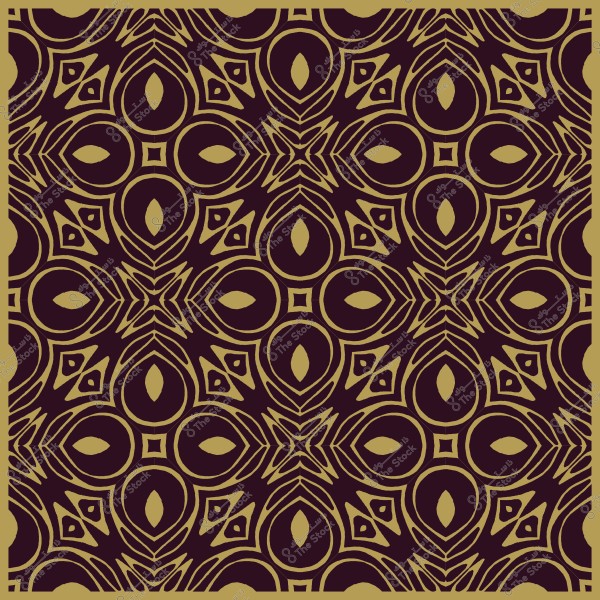 Islamic geometric pattern in brown and gold colors.