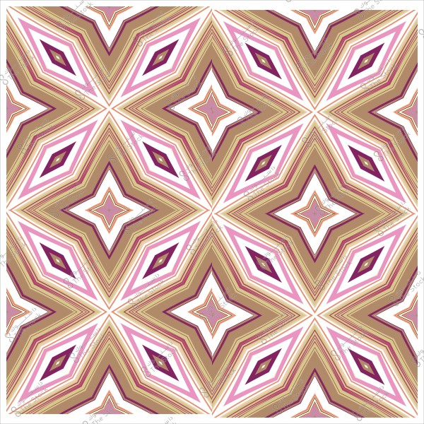 نقش هندسي بألوان بنية وزهرية وبيضاء تشكل أنماطاً ماسية ونجوم متكررة.