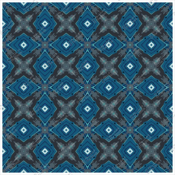 نمط هندسي متكرر بألوان زرقاء ورمادية مع تصميم ماسي الشكل.