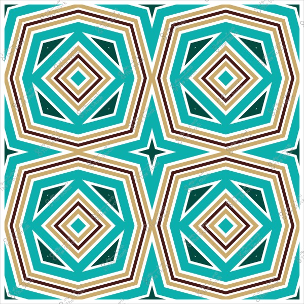 نمط هندسي ملون بأشكال متكررة من المربعات ذات الألوان البنية والزرقاء والخضراء.