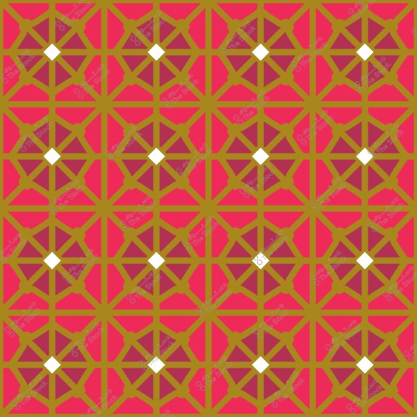 نمط زخرفي هندسي بألوان حمراء وصفراء.