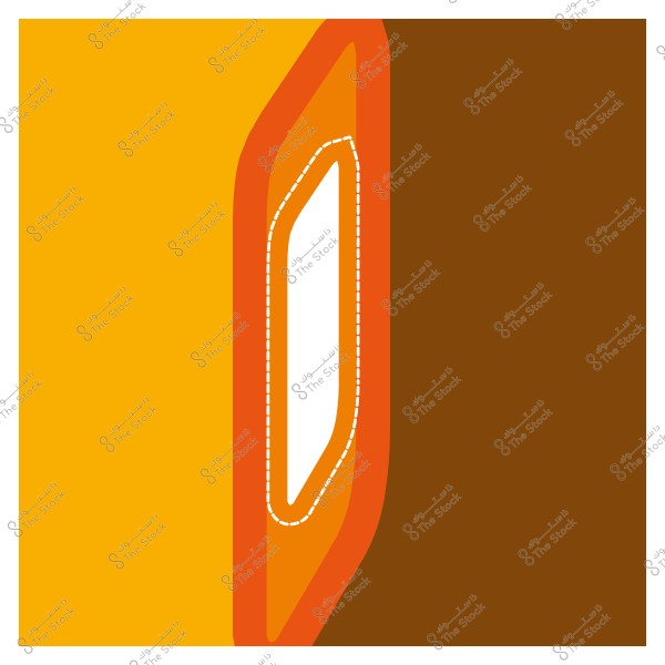 Abstract design with orange and brown lines on a yellow background.