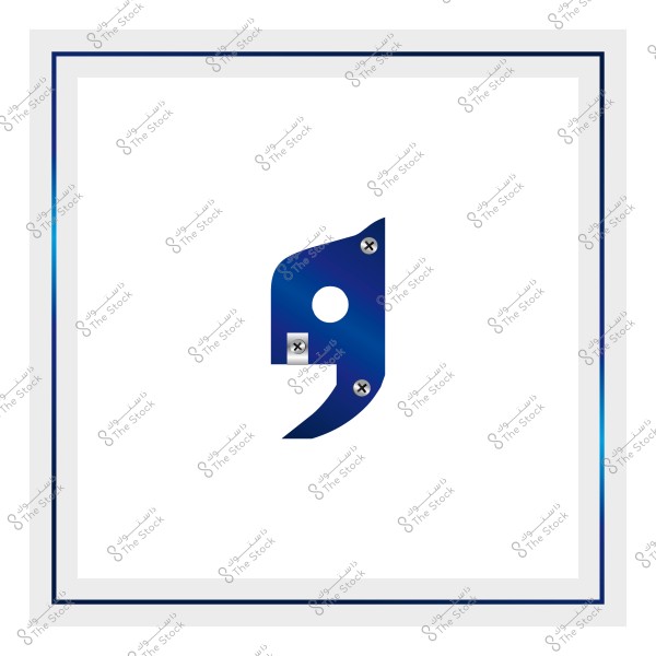 Image of a blue semicolon punctuation mark with a white background and bordered by a double gray frame.