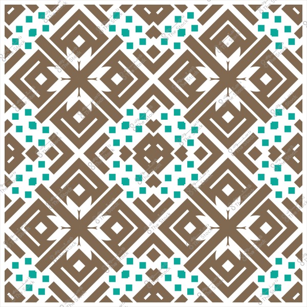 نمط هندسي إسلامي معقد بألوان بني وأزرق سماوي.