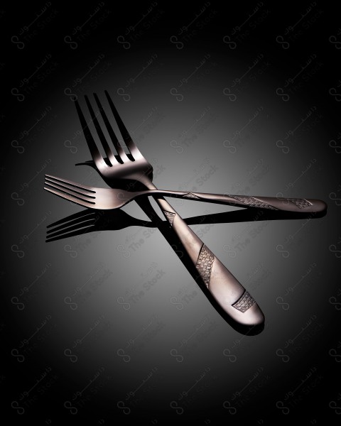 fork on a reflective glass silverware