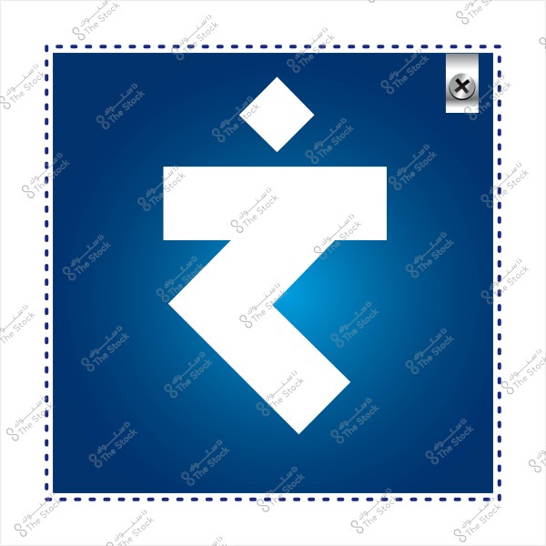 Unknown logo with blue and white colors featuring a geometric design.