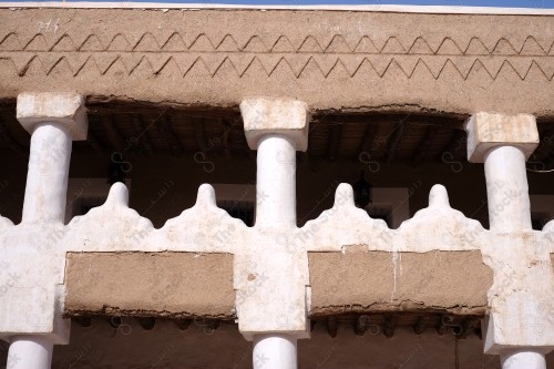 Saudi historical building in Saudi Arabia - old mud building, mud wall