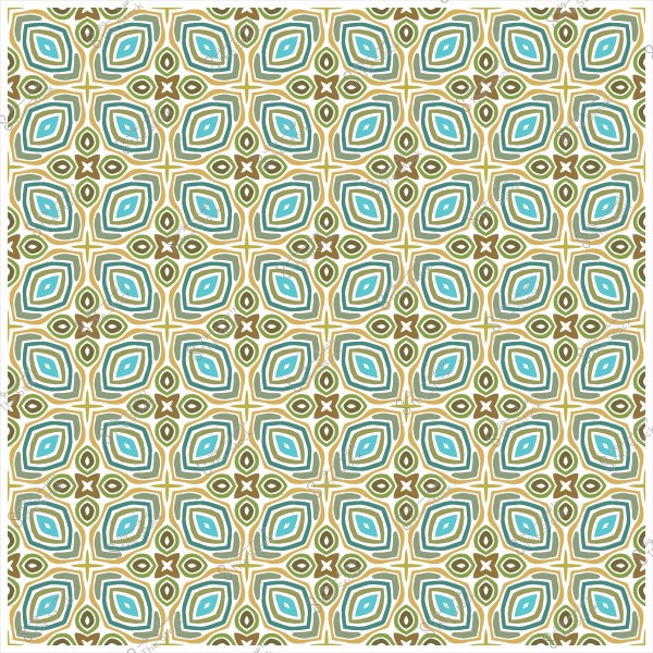 نمط فسيفساء بأشكال هندسية بخطوط متداخلة بألوان الأزرق والأخضر والبيج