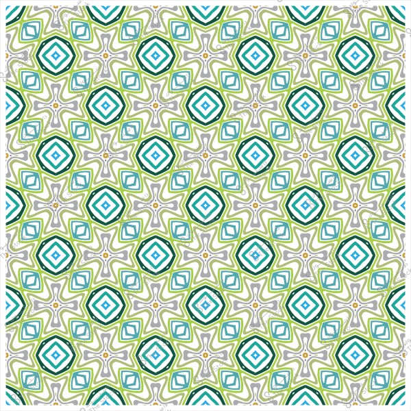 نمط هندسي مكرر بأشكال مستطيلة وخماسية الأضلاع بألوان خضراء وزرقاء ورمادية.