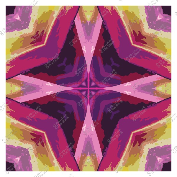 نمط ملون هندسي متناسق بألوان متعددة تشمل الوردي والأرجواني والأصفر يشبه الفراشة.