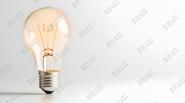 Image of a classic light bulb displayed against a white background. The bulb is shown in detail, including the metal filaments, transparent glass surface, and metallic base.