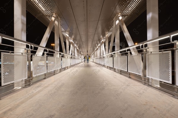 A snapshot of a pedestrian bridge made of steel in one of the regions of Saudi Arabia, a pedestrian bridge.