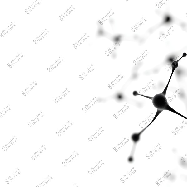 صورة توضح تمثيل لشبكة عصبية مع نمط يشبه النقاط المتصلة على خلفية بيضاء. الجزء الأكبر من الأنماط يتركز في الزاوية اليمنى السفلية مما يعطي انطباع بالحركة والاتصال.