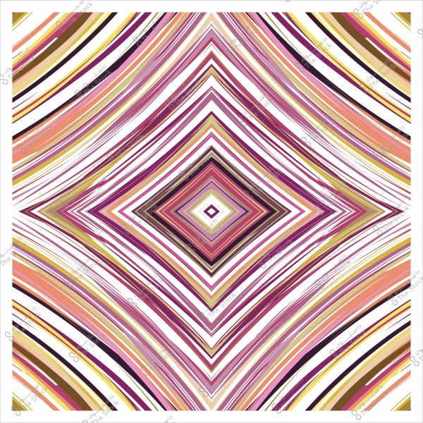A geometric pattern with pink, orange, and brown colors in a symmetrical design.