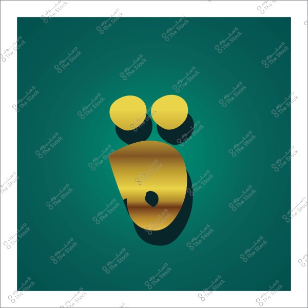 Environmental symbol in the shape of a golden footprint on a green background.