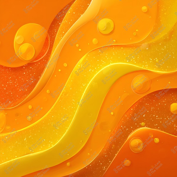 An image featuring an abstract pattern in orange and yellow colors. The design is wavy with circles and fine speckles scattered in the background, creating a vibrant and dynamic impression.