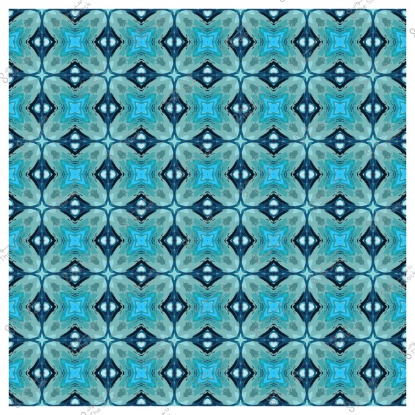 تصميم نمطي هندسي بألوان زرقاء وخضراء بتكرار نجمي.