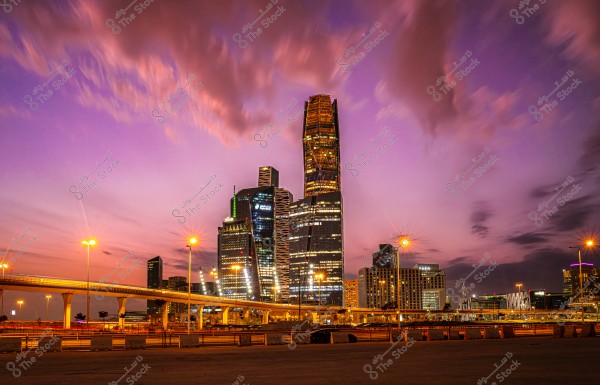 Beautiful sunset at KAFD Riyadh Saudi Arabia