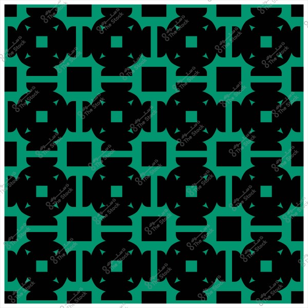 Geometric design with a repetitive pattern in black and green.