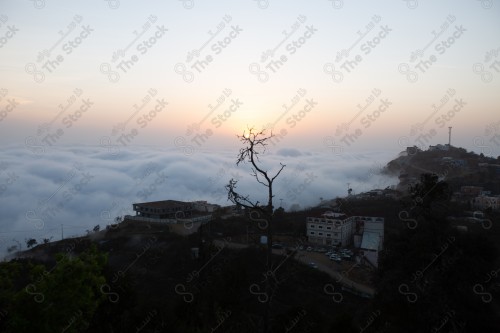 A snapshot showing the Black Mountain in the Jazan region in the south of the Kingdom of Saudi Arabia, historical and tourist landmarks, mountain heights, Jazan mountains, mountainous nature in Jazan