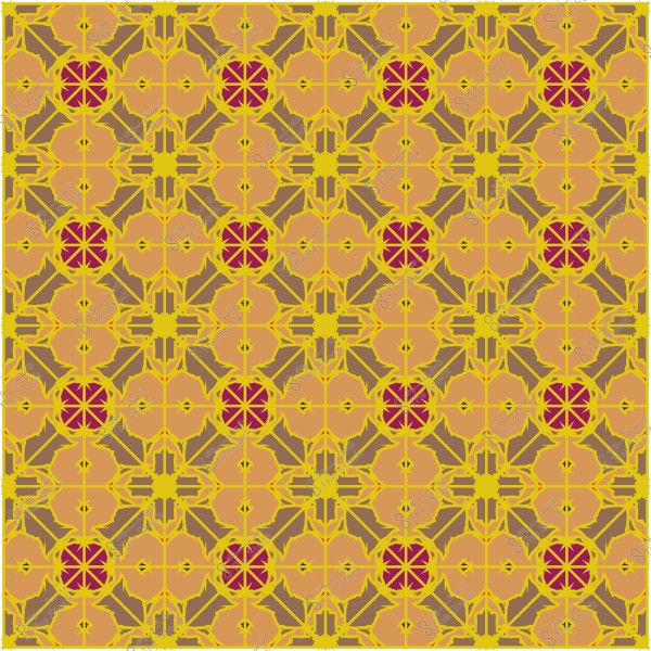 نمط هندسي بألوان بنية وصفراء وبنفسجية