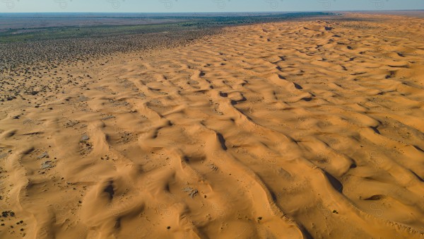 لقطة جمالية للكثبان الرملية في روضة خريم بمدينة الرياض ، الرمال الذهبية في صحراء السعودية ، مناطق صحراوية .