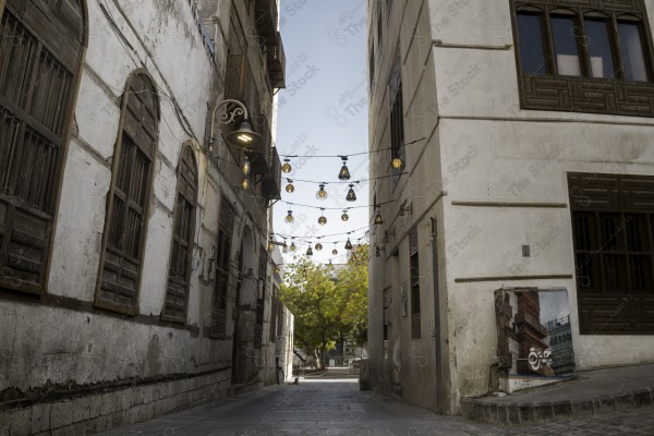 A snapshot of the ancient buildings in the historic country in Jeddah, Saudi Arabia, the streets of the historic country in Jeddah, historical monuments in Jeddah, tourism in Saudi Arabia.