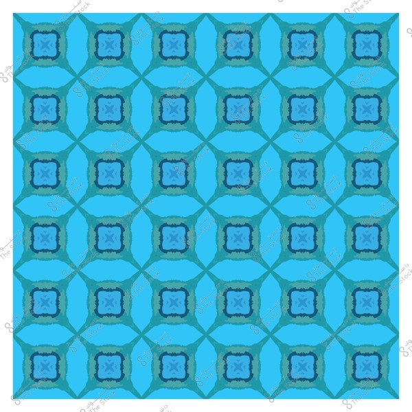 Repeating geometric pattern with interlocking square shapes in blue.