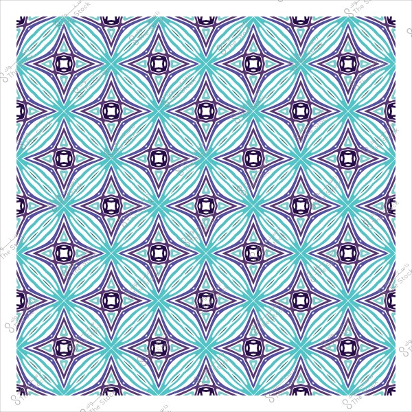 Symmetrical geometric pattern with intertwined blue and purple colors.