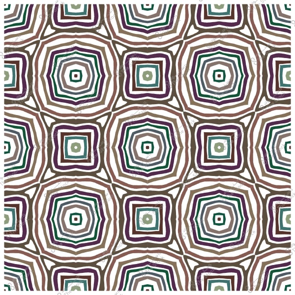 Intricate geometric pattern with multiple colors like brown, green, and purple forming interlocking hexagonal shapes.
