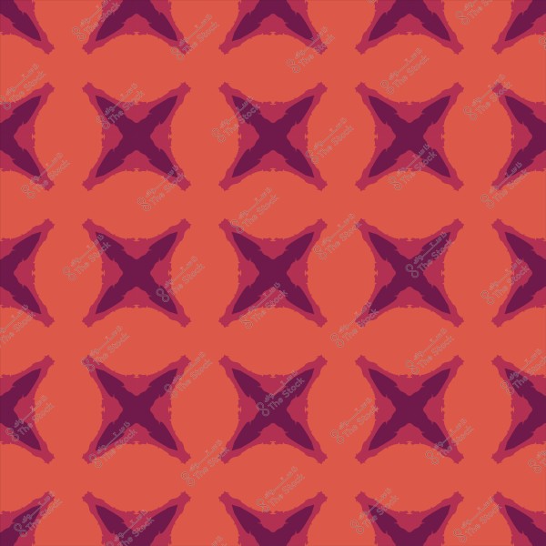 Repeated X-shaped pattern with orange and purple colors.