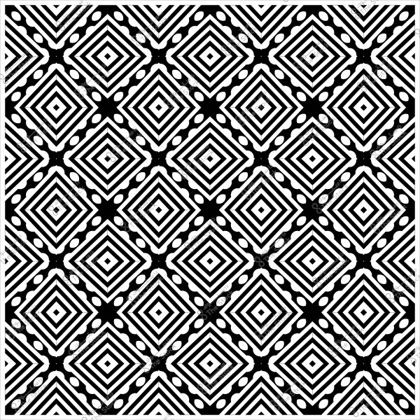 نمط هندسي أبيض وأسود مكوّن من مربعات متداخلة.