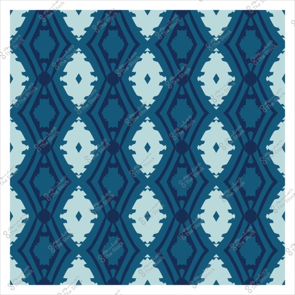 Symmetrical blue geometric pattern with decorative design