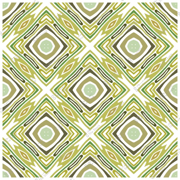 نمط هندسي ملون بألوان الأخضر والأبيض والبني بتصميم متماثل يشبه الماس.