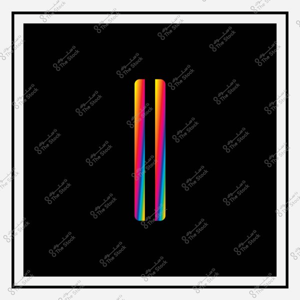شكل مستطيل عامودي بالألوان الطيفية على خلفية سوداء.
