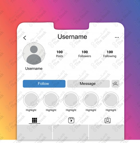 Personal account page on Instagram Mockup