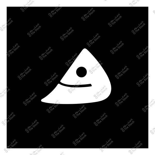 صورة لشكل هندسي بسيط مثلث الشكل باللون الأبيض على خلفية سوداء, مع نقطة في الداخل وخط منحني يشبه الفم, مما يعطي الانطباع بأنه يبتسم.

-