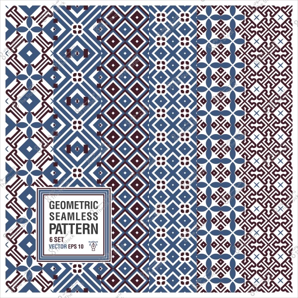 أنماط هندسية متكررة بألوان الأزرق والبني بتصميم عصري