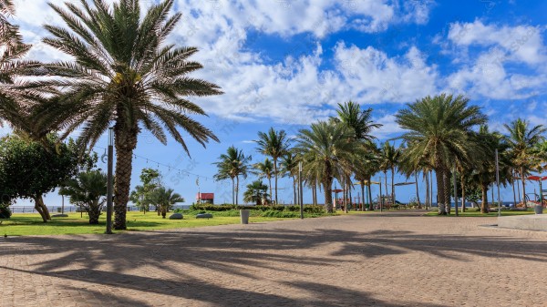 View from Jeddah Corniche, public beach.